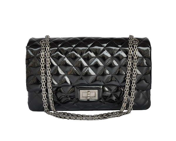 AAA Cheap Chanel Jumbo Flap Bags A30227 Black Patent Silver On Sale